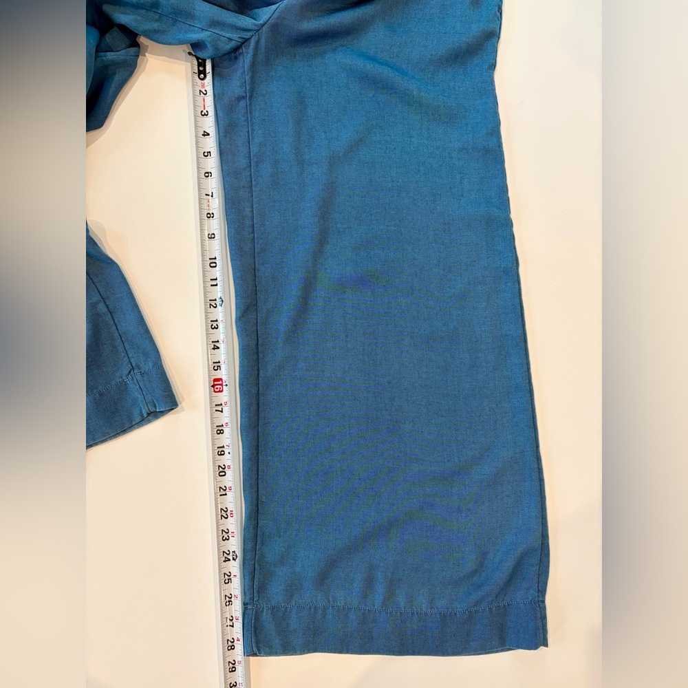 Joie 100% Lyocell Smocked High Waist Wide-Leg Pants in Denim Pockets Large - Picture 4 of 12